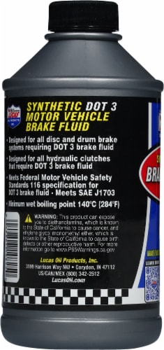 Lucas Oil Products Synthetic DOT 3 Brake Fluid Perspective: left
