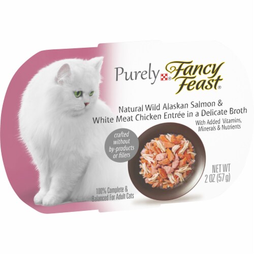 Purina Fancy Feast Purely Wild Alaskan Salmon White Meat Chicken Entree Natural Wet Cat Food 2 oz Foods Co