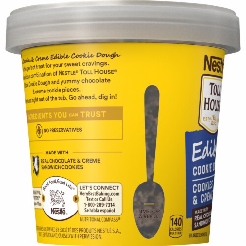 Nestle Toll House Cookies and Creme Edible Cookie Dough Perspective: left