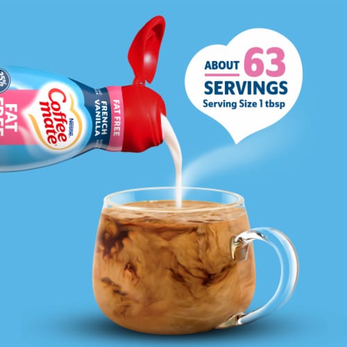 Coffee mate French Vanilla Fat Free Liquid Coffee Creamer Perspective: left