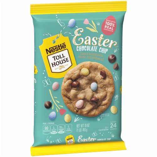 Nestle Toll House Easter Chocolate Chip Cookie Dough with Pastel Egg Sprinkles Perspective: left