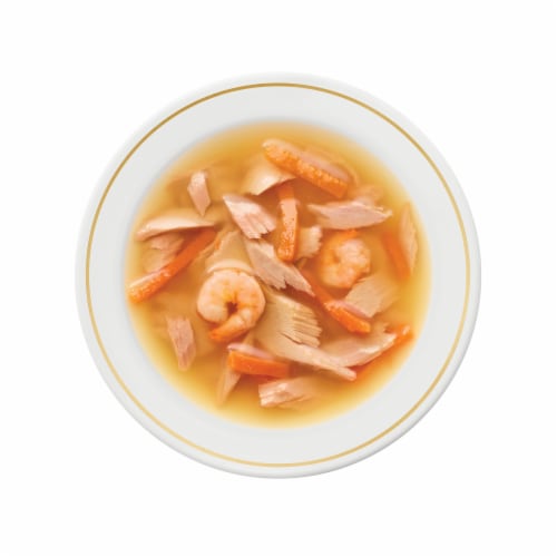 Purina Fancy Feast Broths Wet Cat Food Complement Tuna, Shrimp & Whitefish Perspective: left