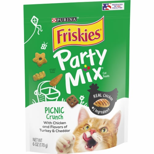 Friskies Party Mix Picnic Crunch Cat Treats Perspective: left