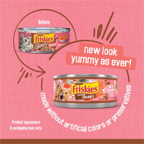 Friskies® Extra Gravy with Salmon Chunky Wet Cat Food Perspective: left