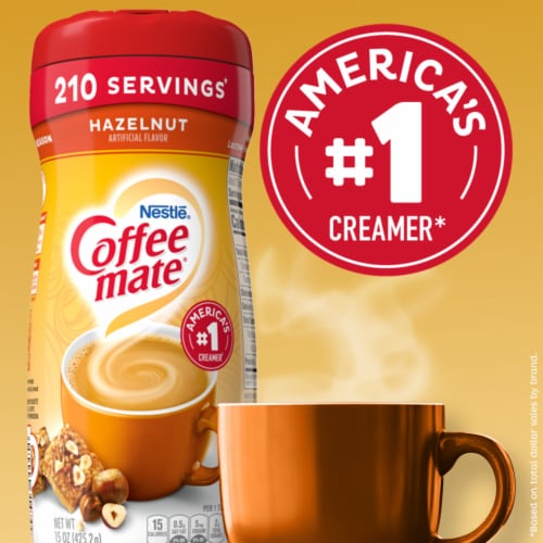Nestle Coffee Mate Hazelnut Powdered Coffee Creamer Perspective: left