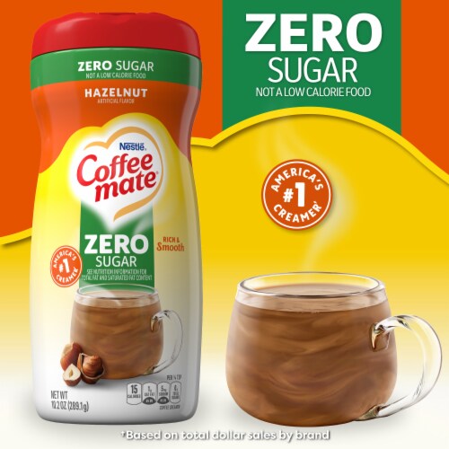 Nestle Coffee Mate Sugar Free Hazelnut Powder Coffee Creamer Perspective: left