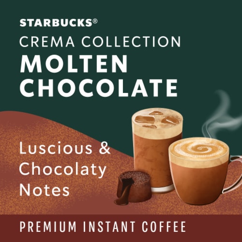Starbucks Premium Instant Coffee Crema Collection Molten Chocolate Flavored Instant Coffee Perspective: left