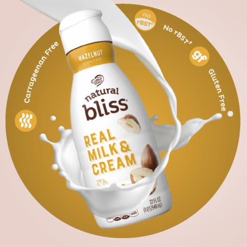Coffee mate Natural Bliss Hazelnut All Natural Liquid Coffee Creamer Perspective: left