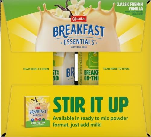 Carnation Breakfast Essentials Classic French Vanilla Nutritional Drink Perspective: left