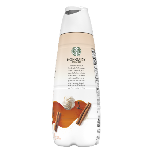 Starbucks® Non-Dairy Almondmilk & Oatmilk Pumpkin Spice Latte Creamer Perspective: left