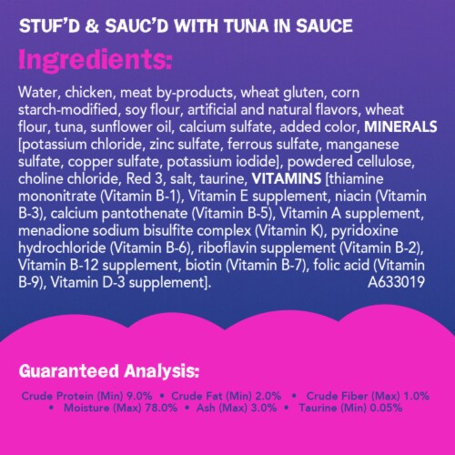 Friskies Stuf'd & Sauc'd Blast'n with Tuna Wet Cat Food Perspective: left
