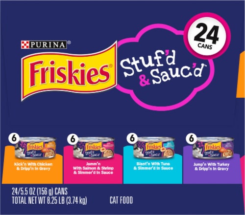 Friskies Stuf'd & Sauc'd Wet Cat Food Variety Pack Perspective: left