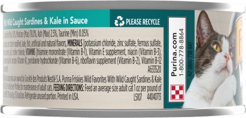 Friskies® Wild Favorites Mini Bites with Wild Caught Sardines & Kale in Sauce Wet Cat Food Perspective: left