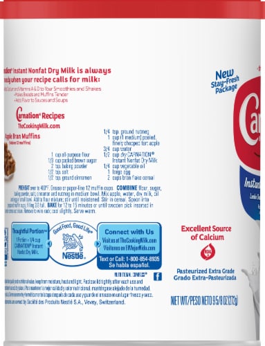 Nestle Carnation Instant Non-Fat Dry Milk Perspective: left