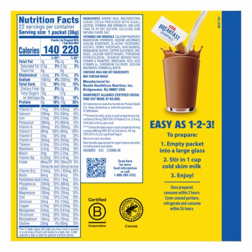 Carnation Breakfast Essentials Rich Milk Chocolate Nutritional Drink Mix Perspective: left