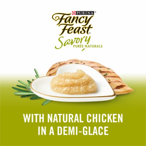 Purina Fancy Feast Savory Puree Naturals Cat Treats with Natural Chicken in Demi-Glace Perspective: left