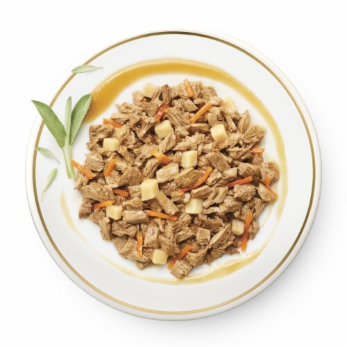 Purina Fancy Feast Medleys Beef & Pork Milanese with Carrots & Potatoes in Savory Juices Perspective: left