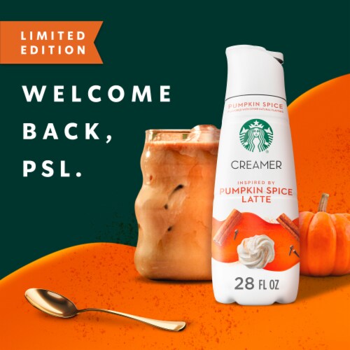 Starbucks® Pumpkin Spice Flavored Liquid Coffee Creamer Perspective: left
