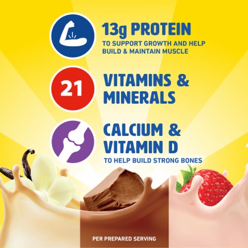 Carnation Breakfast Essentials Powder Breakfast Drink Mix Variety Pack Shake Packets Perspective: left
