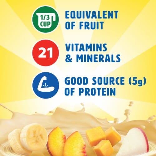 Carnation Breakfast Essentials Smoothie Ready to Drink Tropical Protein Shake Multipack Perspective: left