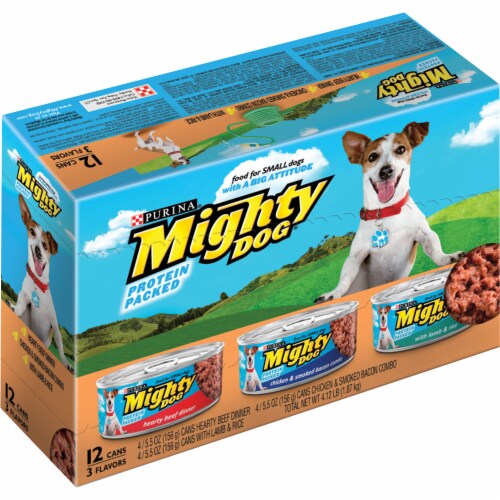 Mighty Dog Beef Chicken & Bacon Combo Lamb & Rice Small Breed Wet Dog