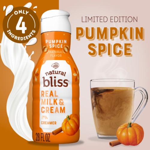 natural bliss Pumpkin Spice Flavored Coffee Creamer Dairy Coffee Creamer 28 fl oz Perspective: left