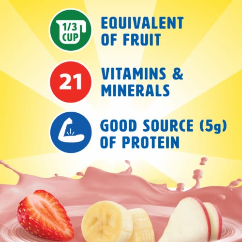 Carnation Breakfast Essentials Smoothie Ready to Drink Strawberry Banana Protein Shake Multipack Perspective: left