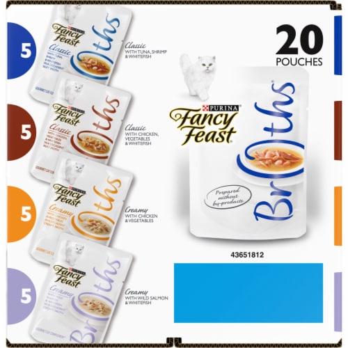 Purina Fancy Feast Broth Collection Wet Cat Food Variety Pack Perspective: left