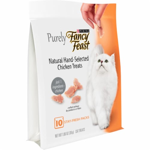 Fancy Feast Natural Hand-Selected Chicken Cat Treats Perspective: left