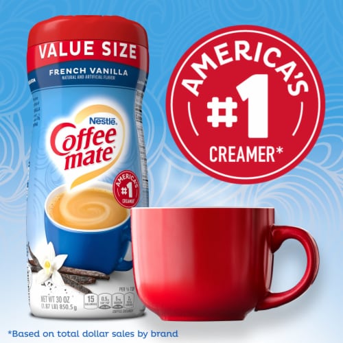Nestle Coffee Mate French Vanilla Powdered Coffee Creamer Perspective: left