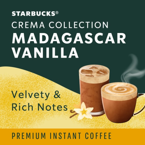 Starbucks Crema Collection Premium Instant Madagascar Vanilla Flavored Coffee 100% Arabica Perspective: left