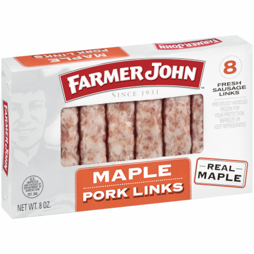Farmer John Maple Pork Sausage Links Perspective: left