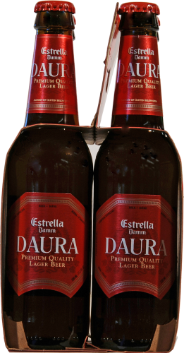 Estrella Damm Daura Beer Perspective: left
