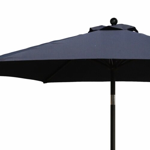 Four Seasons Courtyard Canmore 9 Foot Outdoor Patio Market Umbrella, Gray Perspective: left