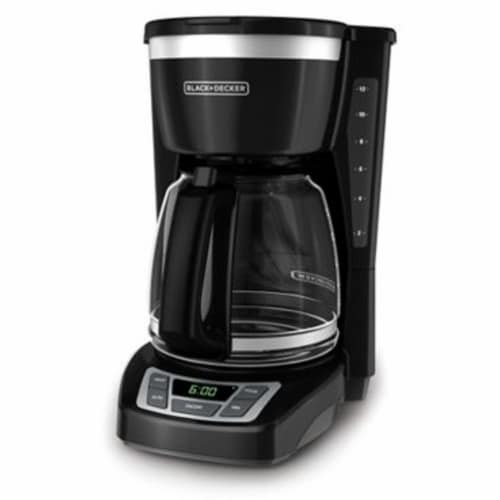 BLACK + DECKER 12-Cup Programmable Coffee Maker - Black Perspective: left