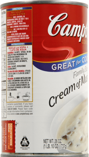 Campbell's Cream of Mushroom Soup Perspective: left
