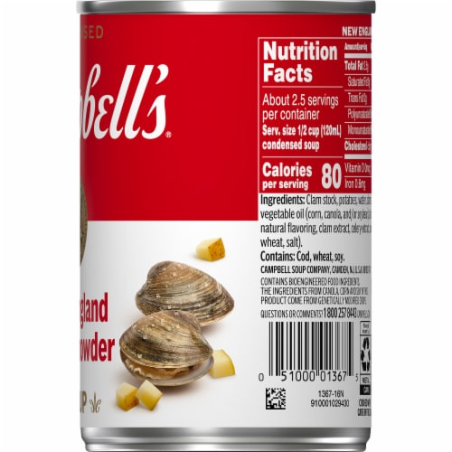 Campbell’s® Condensed New England Clam Chowder Perspective: left