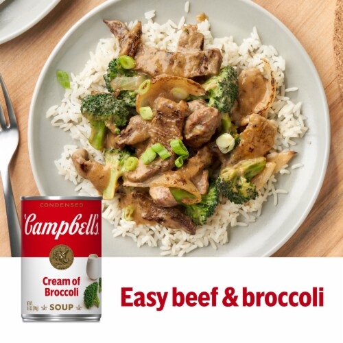 Campbell's® Condensed Cream of Broccoli Soup Can Perspective: left