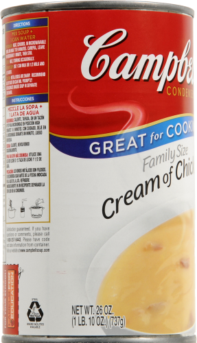 Campbell's Cream of Chicken Condensed Soup Family Size Perspective: left