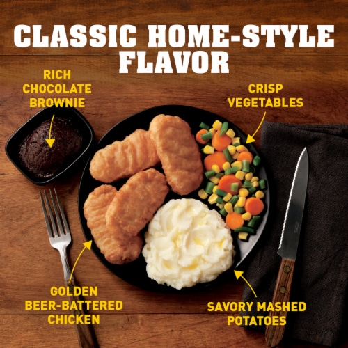 Hungry-Man Beer Battered Chicken Frozen Meal Perspective: left