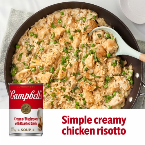 Campbell's Condensed Cream of Mushroom Soup With Roasted Garlic Perspective: left