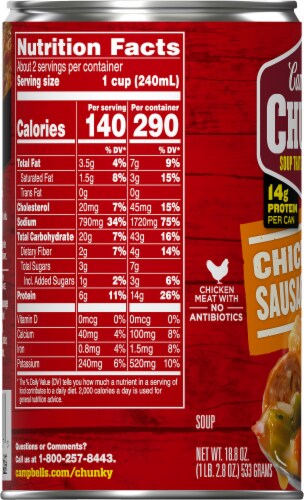 Campbell's® Chunky® Grilled Chicken & Sausage Gumbo Soup Perspective: left