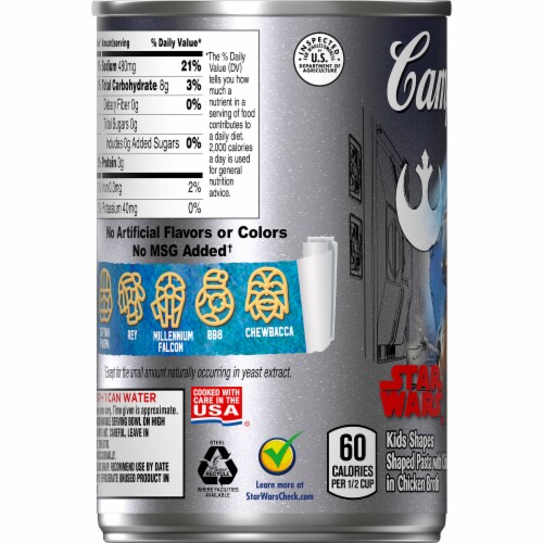 Campbell's® Star Wars™ Kids Shapes Shaped Pasta with Chicken Condensed Soup Perspective: left
