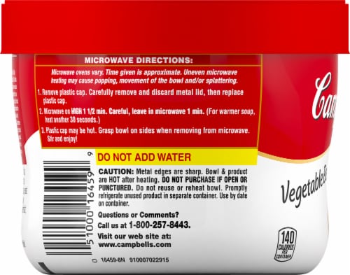 Campbell's Vegetable Beef Microwavable Condensed Soup Perspective: left