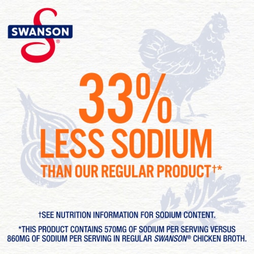 Swanson® Natural Goodness® 33% Less Sodium Chicken Broth Perspective: left