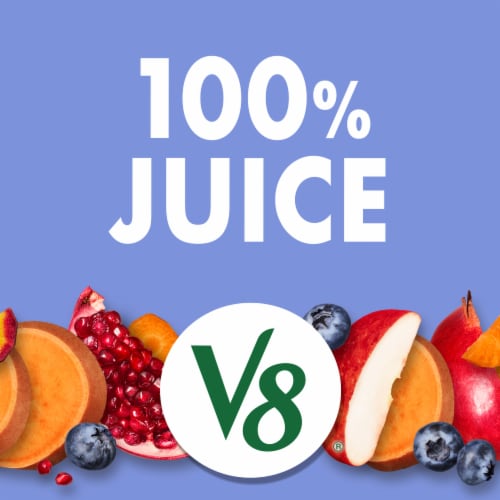 V8® Pomegranate Blueberry 100% Fruit and Vegetable Juice Bottle Perspective: left
