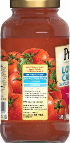 Prego® Lower Calorie Traditional Italian Pasta Sauce Perspective: left