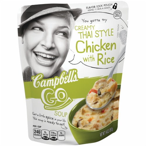 Campbell's GO Creamy Thai Style Chicken Rice Soup Perspective: left
