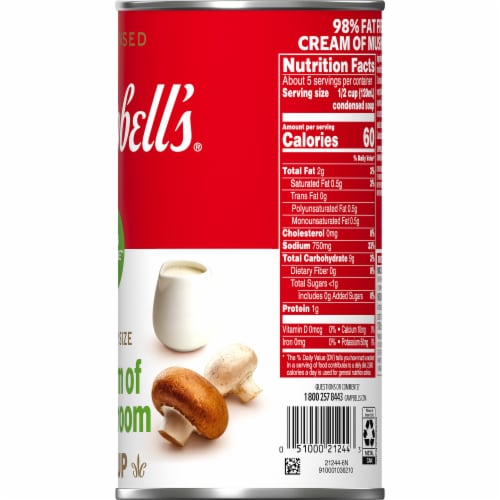 Campbell's® 98% Fat Free Cream of Mushroom Condensed Soup Perspective: left