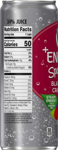V8 + Energy Sparkling Blackberry Cranberry Energy Drink Perspective: left